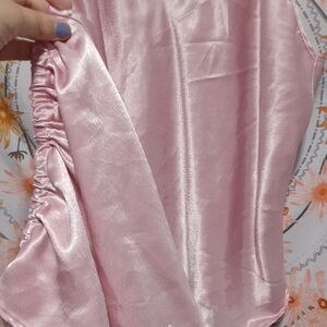 Elegant Pink Satin Pajama Set